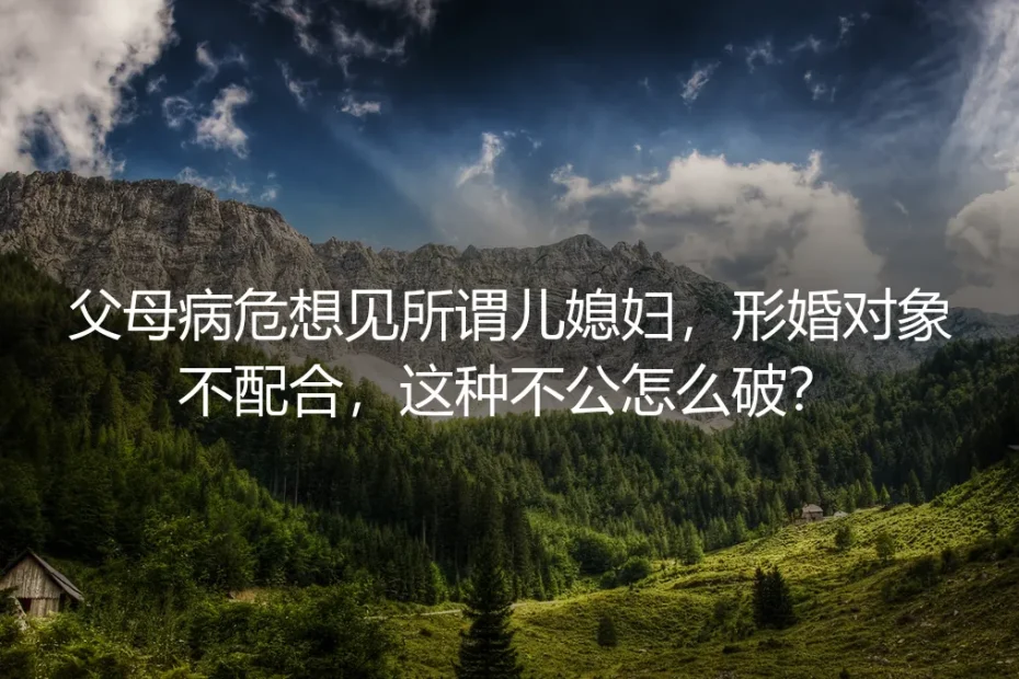 父母病危想见形婚对象被拒,如何用契约精神化解这场伦理困局?