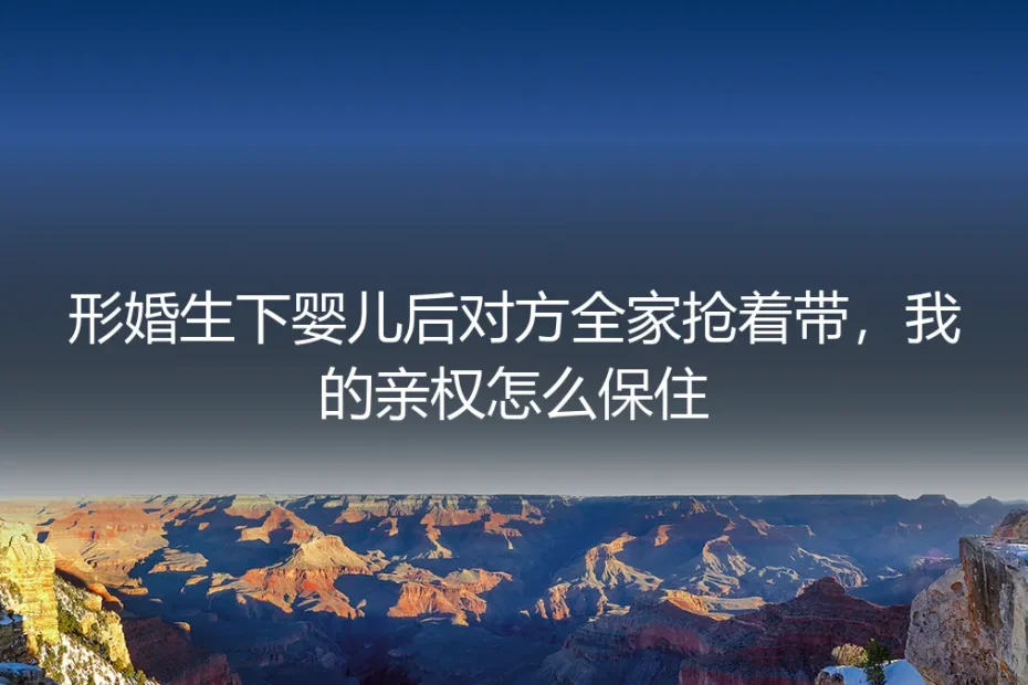形婚生下婴儿后对方全家抢着带,我的亲权怎么保住?