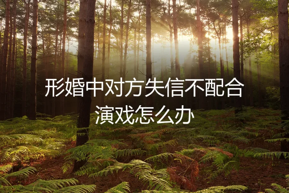 形婚中对方失信不配合演戏怎么办?资深咨询师深度答疑
