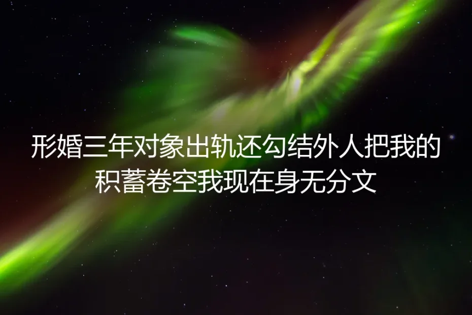 形婚三年,身无分文:他终于让我不再假装