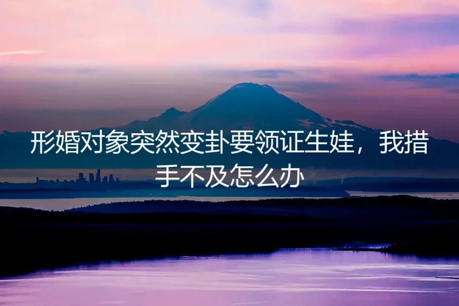 形婚对象突然变卦要领证生娃，我措手不及怎么办？高频疑难问答与风险清单