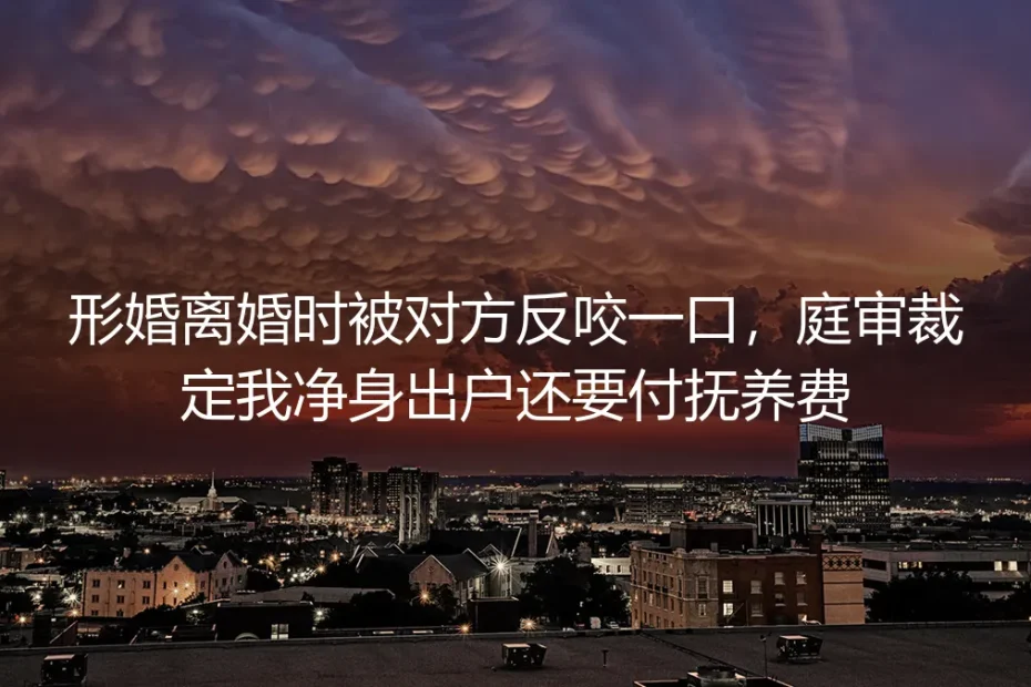 形婚离婚被反咬一口：庭审裁定净身出户还要付抚养费的惨痛教训