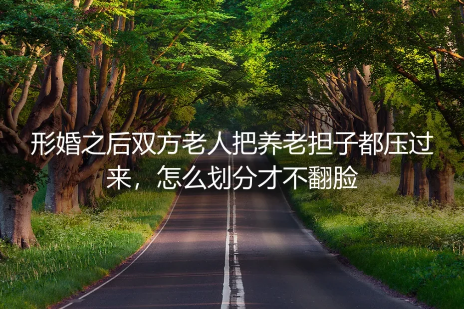 形婚之后双方老人把养老担子都压过来,怎么划分才不翻脸?