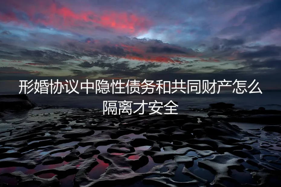 形婚协议中隐性债务与共同财产隔离的安全操作指南