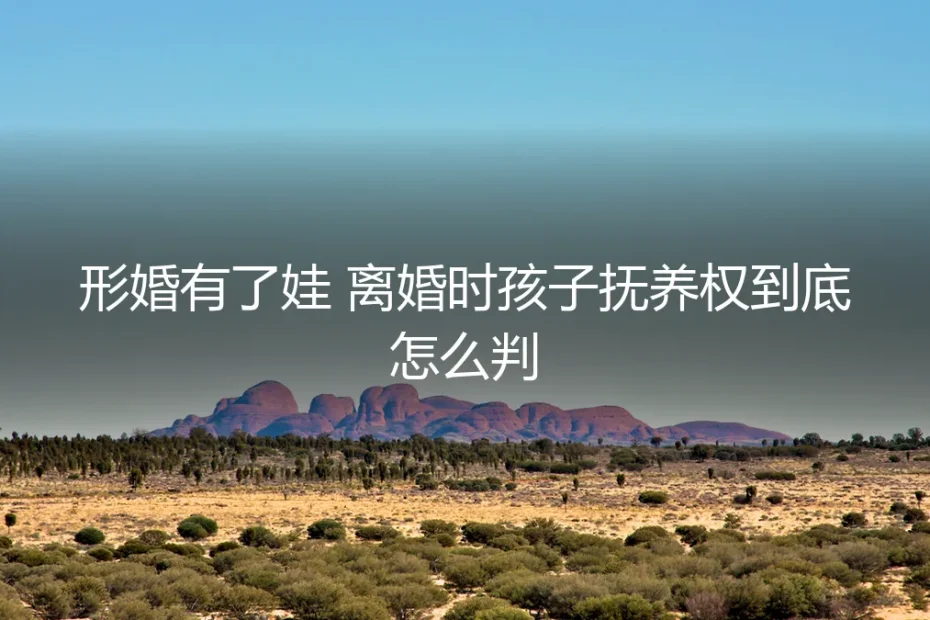 形婚有了娃,离婚时孩子抚养权到底怎么判?