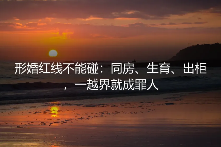 形婚红线不能碰：同房、生育、出柜，一越界就成罪人