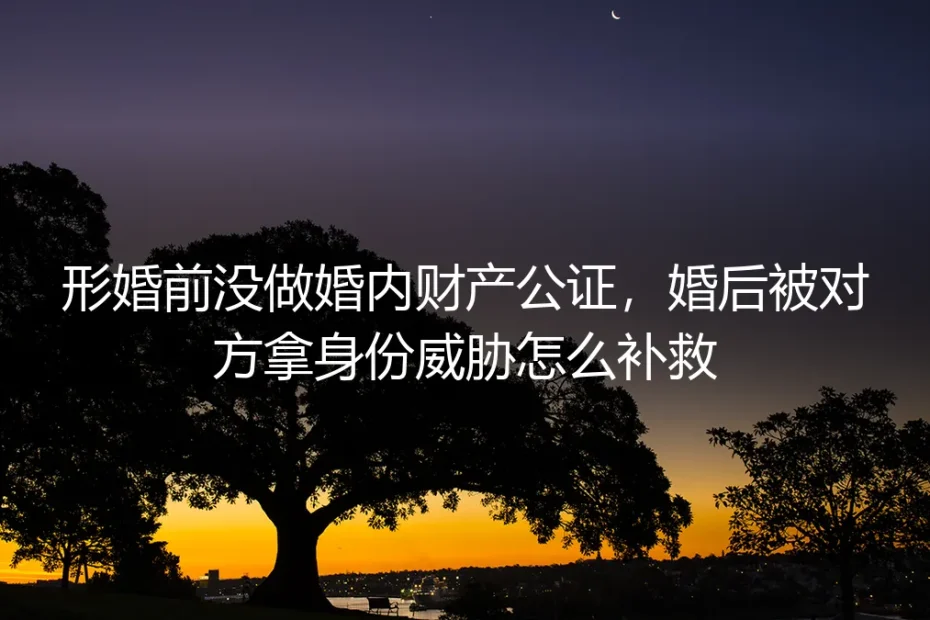 形婚前没做财产公证，婚后被身份威胁怎么补救？